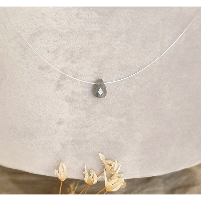 Collier Labradorite Femme – Goutte Facettée | Création Cannes