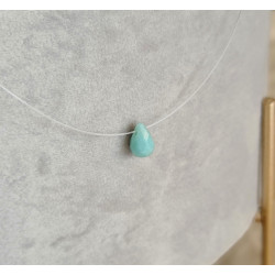 Collier Amazonite Femme – Goutte Facettée & Argent 925 | Création Cannes
