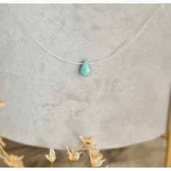 Collier Amazonite Femme – Goutte Facettée & Argent 925 | Création Cannes