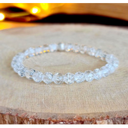 Bracelet Cristal de Roche Femme 6 mm – Perle Argent 925 | Création Cannes