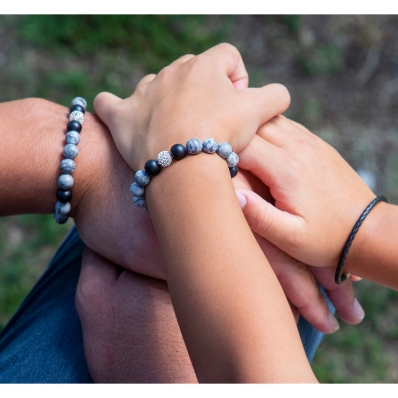 Duo Père & Fils – Bracelets pierres naturelles & acier inoxydable