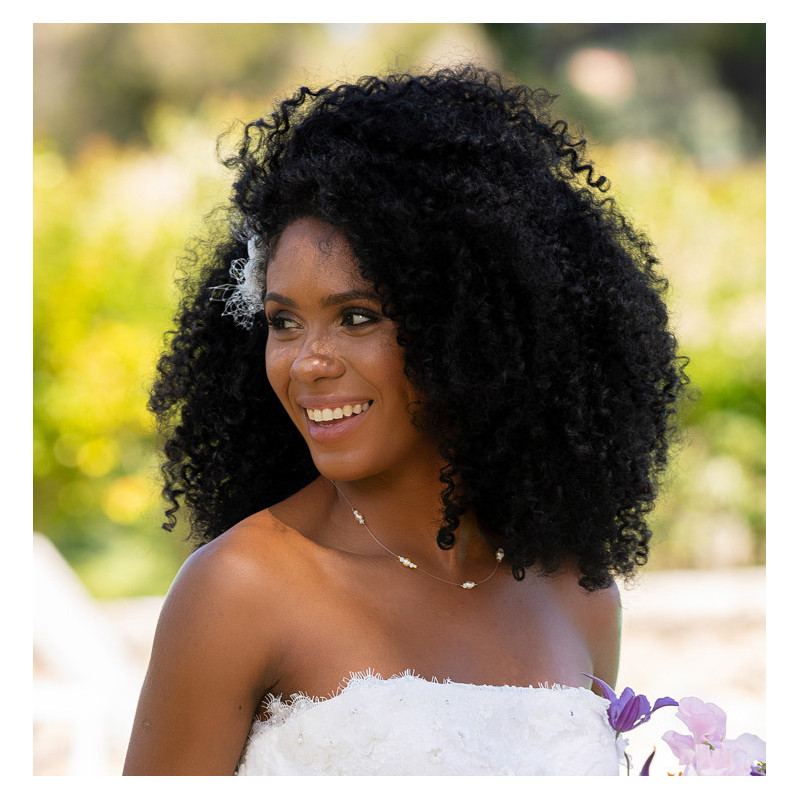 Collier Mariée Fil Invisible & Perles – Modèle Natalia | Création Cannes