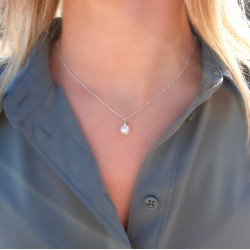 Collier Perle d’Eau Douce Femme – Argent 925 & Élégance | Création Cannes
