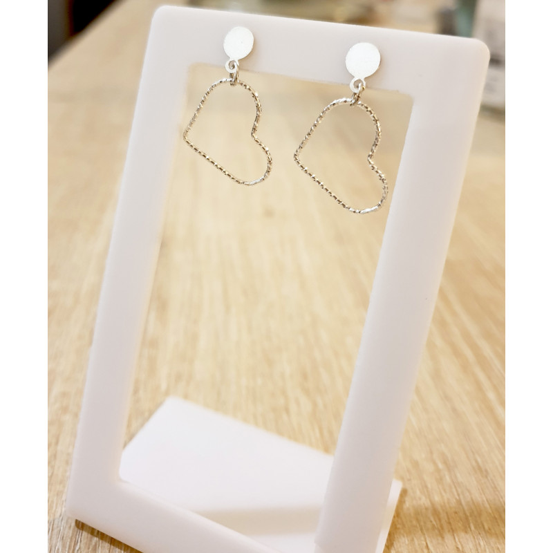 Boucles d’Oreilles Argent 925 Cœur – Martelé & Féminin | Création Cannes