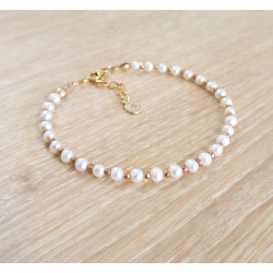 Bracelet Perles d’Eau Douce Femme – Hématite Dorée ou Argentée | Création Cannes