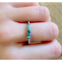 Bague Turquoise Femme – Hématite Facettée & Harmonie | Création Cannes