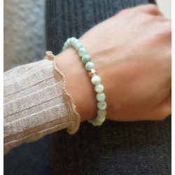 Bracelet Angélite Femme – Perle Argent 925 & Sérénité | Création Cannes