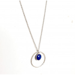 Collier Lapis-Lazuli Femme – Anneau Martelé Argent 925 | Création Cannes