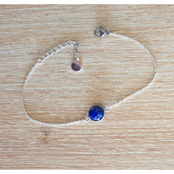 Bracelet Lapis-Lazuli Femme – Chaîne Fine Argent 925 | Création Cannes