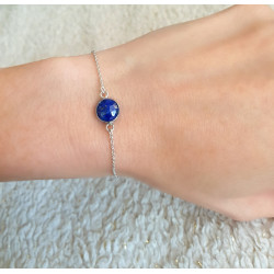 Bracelet Lapis-Lazuli Femme – Chaîne Fine Argent 925 | Création Cannes