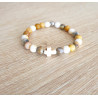 Bracelet enfant Croix  – Agate & acier inoxydable