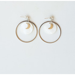 Boucles d’Oreilles Nacre & Lune Femme – Argent 925 | Création Cannes