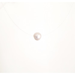 Collier Perle d’Eau Douce Femme – Fil Invisible & Argent 925 | Création Cannes