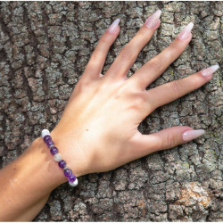 Bracelet Améthyste Femme – Argent 925 & Énergie Apaisante | Création Cannes