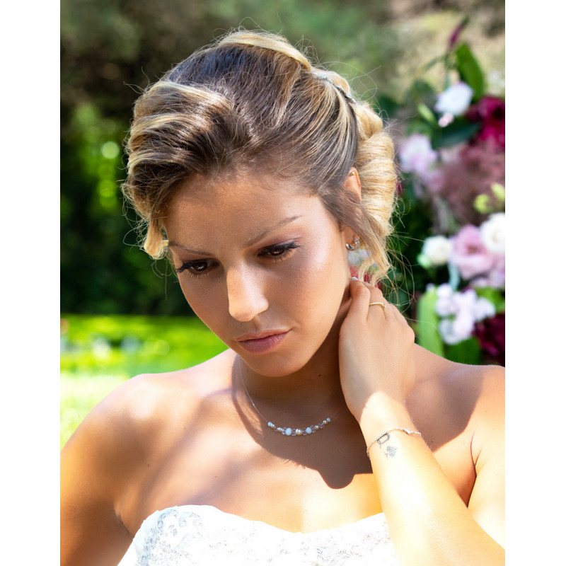 Collier Mariée Fil Invisible & Perles – Argent 925 | Création Cannes