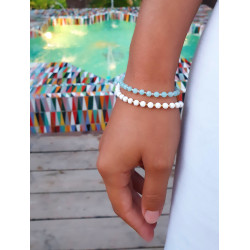 Bracelet Amazonite Femme – Perles Argent & Équilibre | Création Cannes