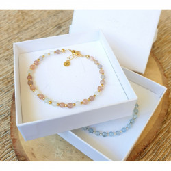 Bracelet Pierre de Lune Femme – Perles Dorées & Intuition | Création Cannes