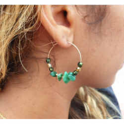 Créoles Jade Africain Femme – Doré à l’Or Fin & Élégance | Création Cannes