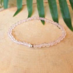 Bracelet Quartz Rose Femme – Perle Inox & Énergie Douce | Création Cannes