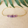 Bracelet Améthyste Femme – Chaîne Dorée à l’Or Fin & Énergie Apaisante | Création Cannes