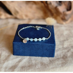 Bracelet bébé/enfant Argent & Aigue-Marine – Lumière douce