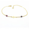 Bracelet Croix Tourmaline Femme – Doré à l’Or Fin & Protection | Création Cannes