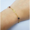 Bracelet Croix Tourmaline Femme – Doré à l’Or Fin & Protection | Création Cannes