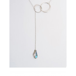 Collier Union Suspendue Femme – Argent 925 & Cristal Véritable | Création Cannes