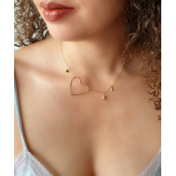 Collier Sweetheart Femme – Doré à l’Or Fin & Pierre de Soleil | Création Cannes