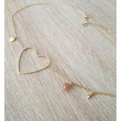 Collier Sweetheart Femme – Doré à l’Or Fin & Pierre de Soleil | Création Cannes