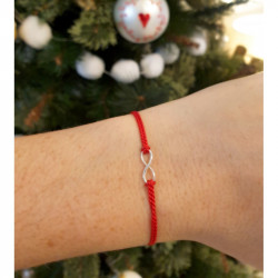 Bracelet Infini Femme – Protection Spirituelle & Fil Rouge en Argent 925 | Création Cannes