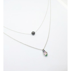 Collier Double Simona Femme – Argent 925 & Cristal Swarovski | Création Cannes