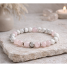 Bracelet Quartz Rose Femme – Howlite & Argent 925 | Création Cannes
