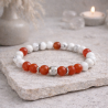 Bracelet Cornaline Femme – Howlite & Argent 925 | Création Cannes
