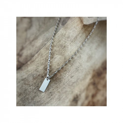 Collier homme plaque acier inoxydable – Style masculin