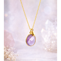 Collier Améthyste Femme – Doré à l’Or Fin & Énergie Spirituelle | Création Cannes