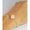 Bracelet Quartz Rose Femme – Trèfle Doré & Énergie Amoureuse | Création Cannes