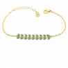 Bracelet Épi Vert Femme – Acier Inoxydable Doré & Élégance Nature | Création Cannes