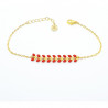 Bracelet Épi Rouge Femme – Acier Inoxydable Doré & Style Élégant | Création Cannes