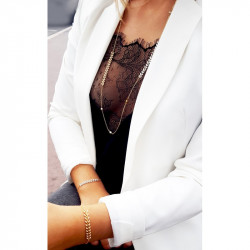 Bracelet Épi Beige Femme – Acier Inoxydable Doré & Élégance Nature | Création Cannes