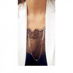 Sautoir Épi Chic Femme – Acier Inoxydable Doré & Élégance Nature | Création Cannes