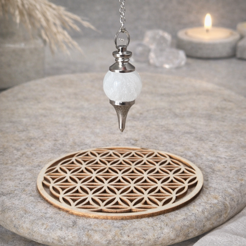 Pendule Cristal de Roche & Métal – Radiesthésie & Guidance Spirituelle | Cannes