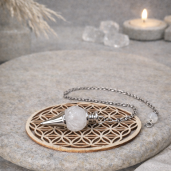 Pendule Cristal de Roche & Métal – Radiesthésie & Guidance Spirituelle | Cannes