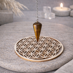 Pendule Œil de Tigre 100% Pierre – Radiesthésie & Ancrage Énergétique | Cannes