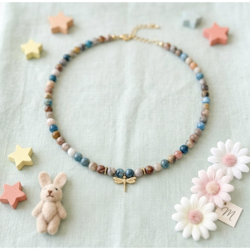 Collier enfant Libellule dorée