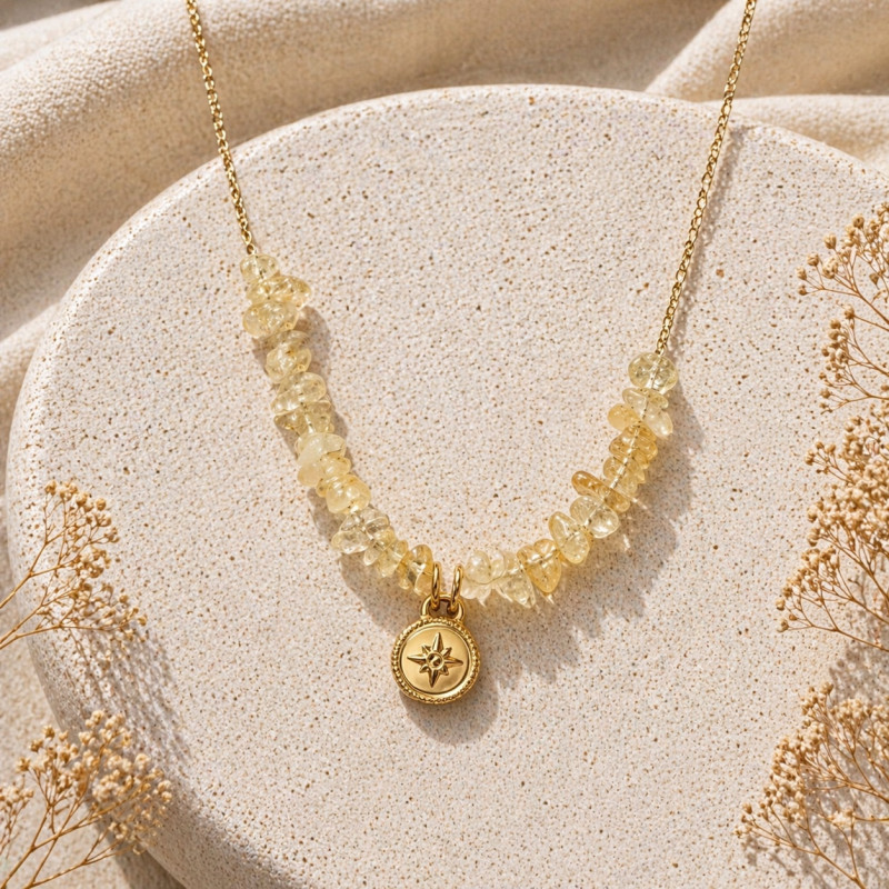 Collier Citrine Naturelle – Bijou Énergie & Abondance - Cannes - La Petite Cannoise