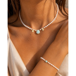 Collier Amazonite Perle d’Horizon – Perles d’Eau Douce Cannes