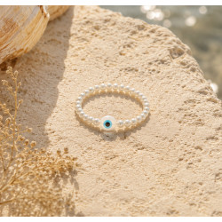 Bague Œil Nacre – Pureté & Clairvoyance | La Petite Cannoise Cannes