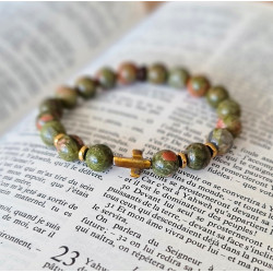 Bracelet Unakite 10 mm – Libération & Équilibre | Cannes