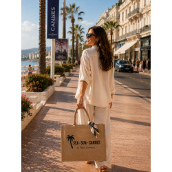 Sac plage en jute SEA SUN CANNES | Sac bohème chic La Petite Cannoise